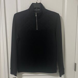 INC International Concepts Black Quilted Pullover